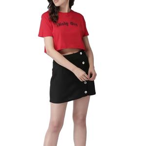 Camiseta Corta de Verano para Mujer, Transpirable, Estilo Urbano, Cuello en V, Informal, a la Moda, Venta al por Mayor, Logotipo Personalizado, Algodón, Minoristas, Privado - Product Image 1