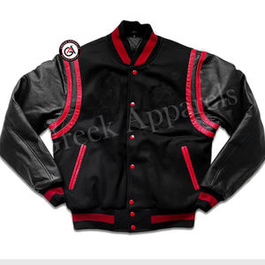 Delta | Sigma | Theta Sorority Chaqueta de béisbol bordada para mujer Cuerpo de lana Mangas de cuero Chaqueta con letras Estilo griego - Product Image 2