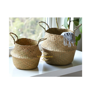 Budget-friendly VIETCHOICE Latest Eco-Friendly Classic Straw Seagrass Woven Storage <b>Baskets</b> Multipurpose Vietnam - Product Image 3