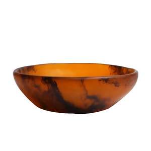 Bol à salade en résine Miller écologique, brun. Bol en résine personnalisable fait à la main avec finition irisée - Product Image 3