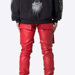 Fashionable <b>Men's</b> <b>Leather</b> Cargo Pants - Durable, Comfortable, and Ideal for Everyday Wear and Rugged Adventures - Product Image 6