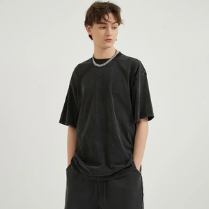 Camiseta holgada de entrenamiento para hombre, camiseta de gimnasio atlética, camisetas informales de Color sólido desgastadas, fabricante OEM ODM - Product Image 4