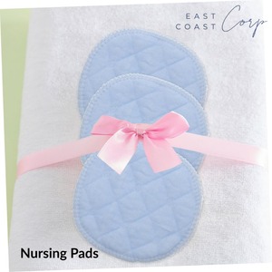 Coussinets d'allaitement en coton absorbant doux bleu clair Coussinets d'allaitement réutilisables pour les mamans de maternité Nouveau-né Alimentation Lavable Usage quotidien - Product Image 4