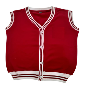 เสื้อสเวตเตอร์ถักชุดเครื่องแบบนักเรียน,สเวตเตอร์แขนกุดและคอวีปรับแต่งโลโก้ได้ตามต้องการ - Product Image 4