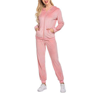 <b>Women's</b> Embroidered <b>Tracksuit</b> Custom <b>Velour</b> <b>Tracksuit</b> For <b>Womens</b> Zip Up Fleece <b>Tracksuit</b> - Product Image 4