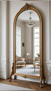 Grand miroir en bois naturel avec une épaisseur de 5 mm pour votre maison. Utilisation en chambre à coucher, salon et appartement - Product Image 4