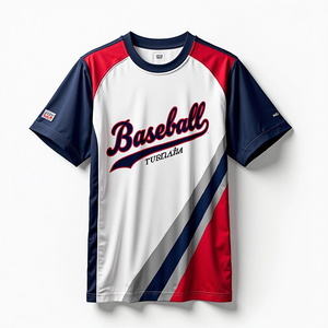 Camisetas de ropa deportiva personalizables de algodón 100% para hombre, ropa de ajuste suave con cuello redondo sublimado para béisbol, fútbol, pesca completa - Product Image 5