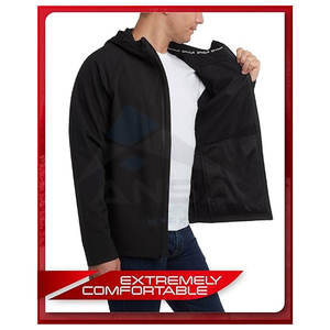 Chaqueta de lluvia para correr transpirable impermeable de nailon de poliéster de alta calidad para hombres Softshell ligero con empacable - Product Image 3