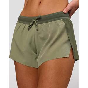 Pantalones Cortos de Running para Mujer Accelerate 3 de Tiro Medio - Verde Oliva Puro - Product Image 1