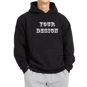 Sweat-shirt à capuche en molleton de coton pour homme, de haute qualité, personnalisé, décontracté, broderie, impression en relief, coupe ample, surdimensionné - Product Image 1