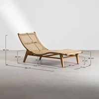 Fabrikabverkauf Massiver Teakholz-Mondstuhl Strandliege Verstellbare Freizeitliege für Garten, Café und Park