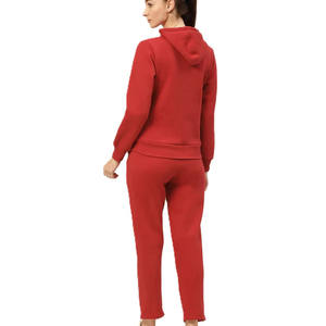 <b>Red</b> Tracksuit <b>for</b> <b>Women</b> | Full Zip <b>Hoodie</b> and Jogger Pants Set | Casual Sportswear Two Piece Outfit <b>for</b> Gym & Streetwear - Product Image 2