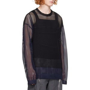 T-shirt en maille à manches longues pour homme de haute qualité, surdimensionné, avec logo imprimé à l'écran, t-shirts en maille de sport 2026 - Product Image 2