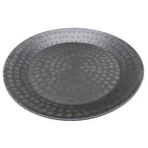 Assiette de service ronde en aluminium noir mat Ensemble de 3 assiettes de présentation de petite taille pour assiettes de table de mariage - Product Image 1