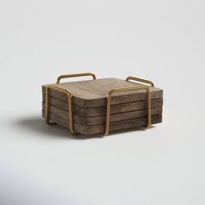 Sous-verres en bois faits à la main, écologiques, au design moderne et élégant, forme attrayante, taille 4 pouces, noyer, articles de cuisine pour la maison et l'hôtel - Product Image 5
