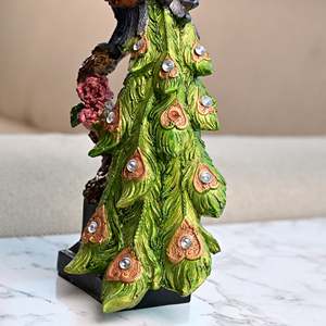 Handmade Royal Elegance Peacock Statue <b>Resin</b> Animal Pattern Sculpture - Product Image 4