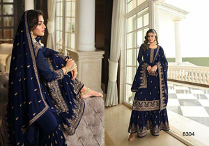 Nuevo estilo Bollywood Pure Organza Kurtis con viscosa de seda Palazzo y traje pesado Dupaata de red bordada - Product Image 3