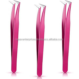 Pinzas para pestañas de primera calidad, Color rosa y rojo, 100% - Product Image 1