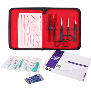 Kit de pratique manuel SET 6 en acier inoxydable pour sutures cutanées, couche de maille verticale, 2026, pour étudiants en médecine, vétérinaires, infirmières - Product Image 1