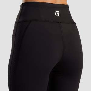 Leggings Deportivos Etéreos de Cintura Alta en Spandex/Nylon Negro, Transpirables, Talla XXL Plus, con Logotipo Personalizado en la Cintura - Product Image 5