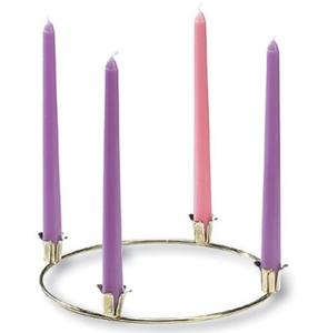 เชิงเทียนทองเหลืองทรงกลมขนาดเล็กที่มีแขนสี่ข้างอุปกรณ์สำหรับโบสถ์ - Product Image 1