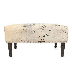 Pouf en cuir véritable fait main de luxe en cuir de vache, repose-pieds en bois moderne, tailles et couleurs personnalisées, pour salon - Vente en gros - Product Image 1