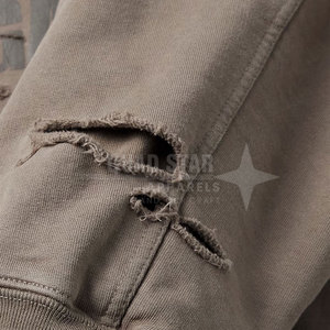 เสื้อฮู้ดดี้ผู้ชายดีไซน์ล่าสุด สไตล์สตรีท ผลิตในปากีสถาน ขายส่ง เสื้อฮู้ดดี้แบบดิสเทรส ระบายอากาศได้ดี - Product Image 6