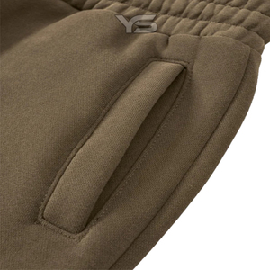 Pantalon de jogging en molleton de coton pour hommes taille moyenne Style décontracté hiver coupe-vent cordon de serrage teint uni droit - Product Image 2