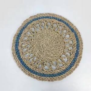 Handwoven Eco-friendly <b>Seagrass</b> Flower <b>Placemat</b> Tableware Party Decoration American Style Wholesale From Vietnam - Product Image 1