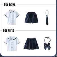 Uniformes Escolares Estilo Japonés 2025 al por Mayor para Niños y Niñas de Primaria y Jardín de Infancia, Uniforme Escolar Azul Marino y Blanco
