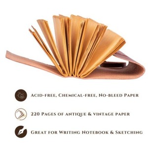 Cuaderno A5 Vintage con diseño de guantelete de Thanos, elegante cuero marrón con encuadernación en espiral, sillín de piedra, costura, regalo perfecto - Product Image 4