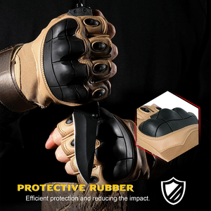 Guantes Tácticos Negros de Medio Dedo con Protección de Nudillos de PU, Transpirables, Unisex, para Ciclismo, Escalada y Caza al Aire Libre - Product Image 4