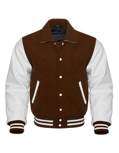 Demanda de los clientes Chaquetas de precio de fábrica de moda de tendencia para hombres Chaqueta de béisbol universitaria de tela de lana con cuello levantado para hombres - Product Image 5