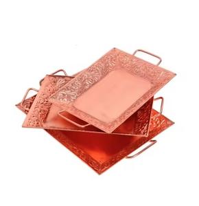 Bandeja de Cobre de Diseño para Catering, Decoración de Eventos, Bandeja de Servicio Hecha a Mano para Decoración de Mesa, Banquetes y Fiestas - Product Image 2