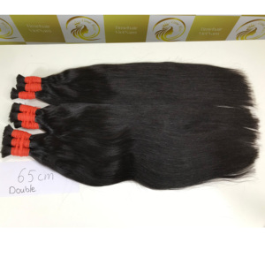 Venta al por mayor de extensiones de cabello virgen vietnamita Paquetes a granel de color oscuro Extensiones de cabello humano sin procesar de doble dibujado Extensiones de cabello humano - Product Image 6