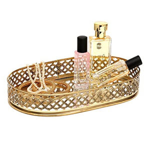 Customized Home Decoration Rectangle Glass <b>Mirror</b> Serving <b>Trays</b> with Golden Finishing - Product Image 6