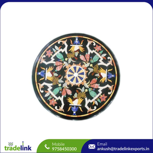 Mesa de Comedor de Mármol con Tapa de Mármol Incrustado, Muebles Artesanales para Sala de Estar, Fácil Montaje - Product Image 4