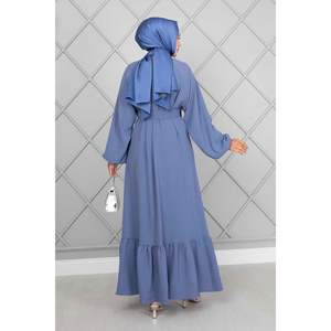 Robe hijab aérobin ceinturée indigo - Product Image 4