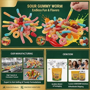 Vente en gros de bonbons gélifiés fruités et acidulés personnalisés, sans gélatine, halal, fabricant OEM, fourniture directe d'usine - Product Image 2