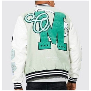 Veste de baseball pour hommes Streetwear personnalisé pour hommes col rabattu boutonné Fit Slim Casual Letterman Varsity Jacket pour hommes - Product Image 2