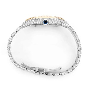 นาฬิกาแฟชั่นทรงเหลี่ยมสแตนเลสสตีล หน้าปัดกระจกประดับเพชรแบบกำหนดเอง สายขนาด 20 มม. ขนาด 41 มม. ระบบควอตซ์ สไตล์ฮิปฮอปสุดหรู - Product Image 4