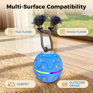 Jouet intelligent pour chien, balle à roulement automatique, résistant aux morsures, en ETPU, interactif, lumières LED RGB, sons d'oiseaux, adorable, pour la vente en gros - Product Image 4
