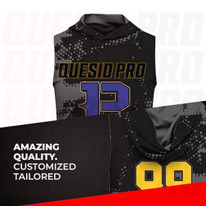 Maillot de sport à capuche 7v7, personnalisable, haute flexibilité, respirant, évacuation de l'humidité, vêtements de sport, logo, numéros sublimés - Product Image 2