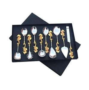 Juego de servidor de ensalada de acero inoxidable, juego de cubiertos con mango de madera de 6 piezas, el mejor diseño, juego de servidor de ensalada de acero Royal Crafts - Product Image 5