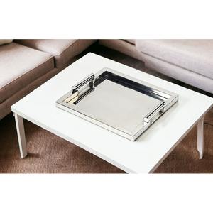 Plateau de service en acier inoxydable de haute qualité à finition miroir Poignées carrées pour hôtel de luxe Buffet Vaisselle Facile à nettoyer - Product Image 2