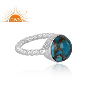 Meilleure vente bague en argent Sterling fin Mojave cuivre Amazonite pierre précieuse bijoux personnalisés pour les femmes cadeau pour elle - Product Image 2