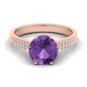 Nouveauté REYES, bague en argent sterling 925, moissanite certifiée GRA, bijoux fins, coupe ronde brillante, 2,75 ct, pierre précieuse améthyste - Product Image 5