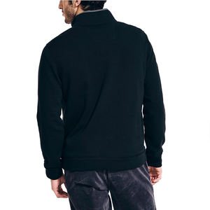 Sweat-shirt à manches longues pour hommes Sweat-shirt à fermeture éclair demi-quart en coton polyester mélangé avec broderie personnalisée pour hommes - Product Image 4