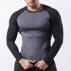 Camiseta de Compresión de Manga Larga para Hombre, Personalizada, Sólida, de Secado Rápido, Transpirable, Ecológica, para Primavera, Running, Ciclismo, Deportes, Tallas Grandes - Product Image 2