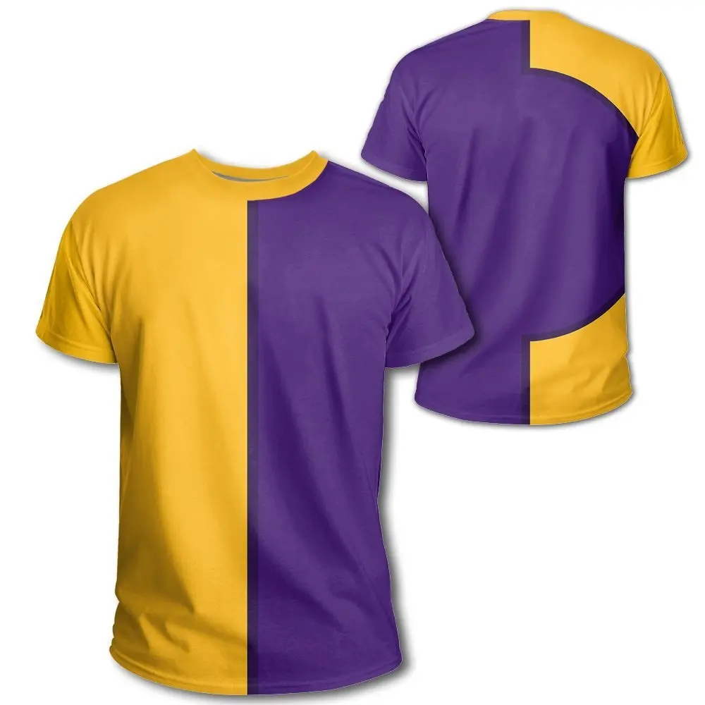 Nieuwe Groothandel Heren Kleding Katoenen Sportkleding T-Shirt Custom Logo T-Shirt Streetwear T-Shirt Geel Paars Mannen T-Shirts